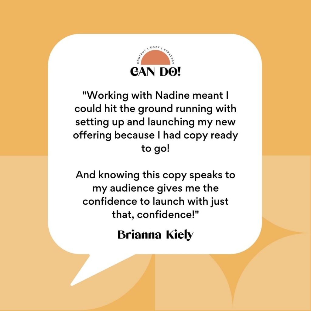 Brianna Kiely left a review for quiz copywriter can do content