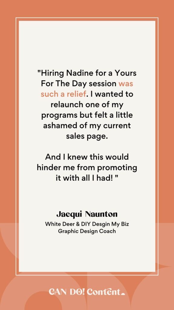 Jacqui Naunton from White Deer hired me as her sales page copywriter to support the sales page copy for her signature course.